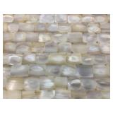 Mother of Pearl Trivet Serving Tray with Matching Cheese and Spread Knives- Tray: 12"W x 7.5"D, Knives: 7" L