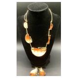Copper Statement Jewelry Set with Necklace and Earrings, Vintage Bangle Bracelet plus Vibrant Bubble Bead Set - Necklace and Earrings