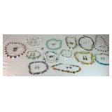 Assortment of Vintage Costal/Boho Beaded Necklance and Earrings