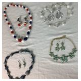 Assortment of Vintage Costal/Boho Beaded Necklance and Earrings