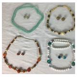 Assortment of Vintage Costal/Boho Beaded Necklance and Earrings