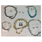 Assortment of Vintage Costal/Boho Beaded Necklance and Earrings