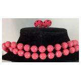 Collection of Pink and Rose Gold Tone Necklaces, Bracelets and Earrings
