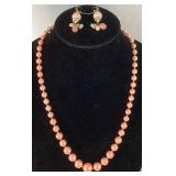 Collection of Pink and Rose Gold Tone Necklaces, Bracelets and Earrings