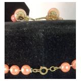 Collection of Pink and Rose Gold Tone Necklaces, Bracelets and Earrings