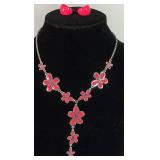 Collection of Pink and Rose Gold Tone Necklaces, Bracelets and Earrings