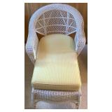 4 Pc Wicker Patio Set with Yellow Cushions