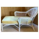 4 Pc Wicker Patio Set with Yellow Cushions
