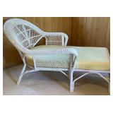4 Pc Wicker Patio Set with Yellow Cushions