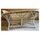 4 Pc Wicker Patio Set with Yellow Cushions