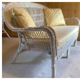 4 Pc Wicker Patio Set with Yellow Cushions