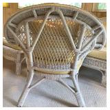 4 Pc Wicker Patio Set with Yellow Cushions