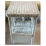 4 Pc Wicker Patio Set with Yellow Cushions
