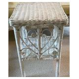 4 Pc Wicker Patio Set with Yellow Cushions