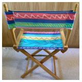 Set of 4 Beach Themed Folding Directors Chairs and 4 Accent Pillows
