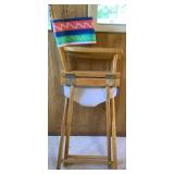 Set of 4 Beach Themed Folding Directors Chairs and 4 Accent Pillows