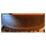 Rafferty Sofa Table and Side Accent Table with Scrolling Metal Legs