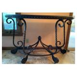 Rafferty Sofa Table and Side Accent Table with Scrolling Metal Legs