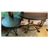 Rafferty Sofa Table and Side Accent Table with Scrolling Metal Legs
