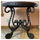 Rafferty Sofa Table and Side Accent Table with Scrolling Metal Legs