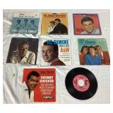 Massive Lot of Vintage 7" Vinyl 45 Records - Including: Ricky Nelson, Beach Boys, Nat King Cole, Sonny & Cher, Bobby Vinton, Johnny Mathis, Vic Damone, Everly Borthers, Chubby Checker, and More