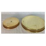 Vintage Scandia Gold Plated Trays - Etched Floral Design - Sweden
