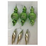 Large Ornament Collection in Greens, Golds, Rust and Creams in Ornament Keeper Tote