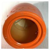 Mandarin Orange Double Coin Pattern Round Stool