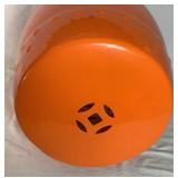 Mandarin Orange Double Coin Pattern Round Stool