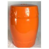 Mandarin Orange Double Coin Pattern Round Stool