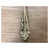 Wallace Silver Antique Baroque (Gold Electroplate) Flatware Set in Original Wood Box