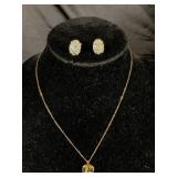 Elegant Collection of Vintage Gold Tone Necklaces and Earrings