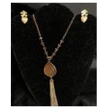 Elegant Collection of Vintage Gold Tone Necklaces and Earrings