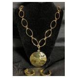Elegant Collection of Vintage Gold Tone Necklaces and Earrings