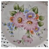 Meena Bone China Scalloped Floral Woven Basket Bowl