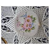 Meena Bone China Scalloped Floral Woven Basket Bowl