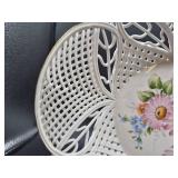 Meena Bone China Scalloped Floral Woven Basket Bowl