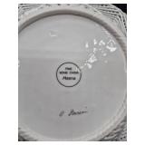Meena Bone China Scalloped Floral Woven Basket Bowl