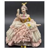 Vintage German Dresdan Frankenthal Lace Porcelain Figurine
