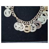 One of a Kind Sterling Silver Bracelet with Bus Fare Tokens from Around the US