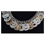 One of a Kind Sterling Silver Bracelet with Bus Fare Tokens from Around the US