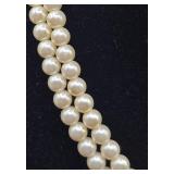 Pearl and Rhinestone 17" Necklace and Earrings Set