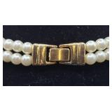 Pearl and Rhinestone 17" Necklace and Earrings Set