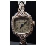 Bulova Art Deco Ladies Watch 14 Kt White Gold Case #94278 Bulova L1