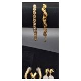Swarovski Gold Plated Crystal Statement Necklace and Earrings Set with Swan Logo
