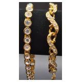 Swarovski Gold Plated Crystal Statement Necklace and Earrings Set with Swan Logo
