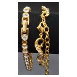 Swarovski Gold Plated Crystal Statement Necklace and Earrings Set with Swan Logo