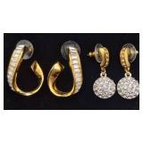 Swarovski Gold Plated Crystal Statement Necklace and Earrings Set with Swan Logo