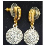 Swarovski Gold Plated Crystal Statement Necklace and Earrings Set with Swan Logo