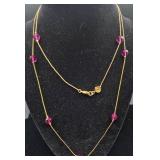Vintage Swarovski Red Berry Necklace, Bracelet and Earring Set with Swan Logo